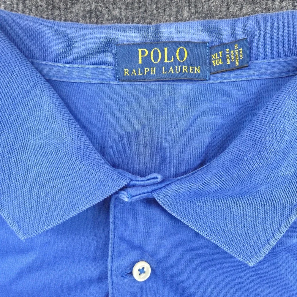 Polo Ralph Lauren Polo Shirt Mens XLT Blue Cotton Short Sleeve Classic Pony Logo